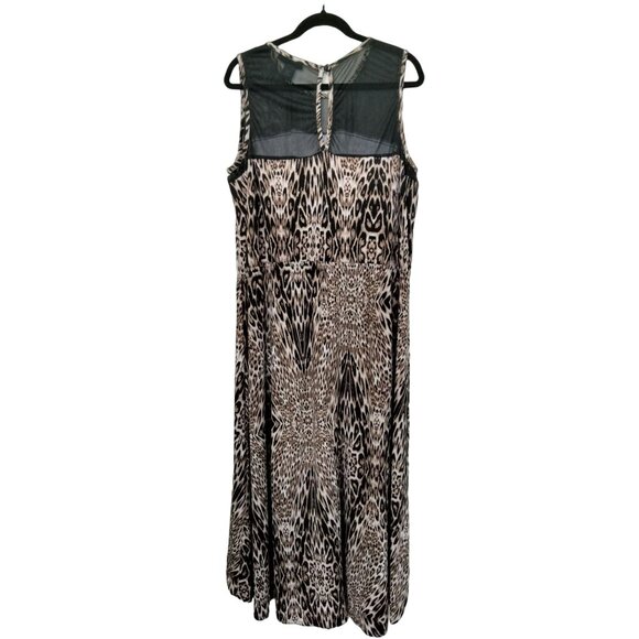 Ashley Stewart Leopard Print High-Low Sleeveless Dress With Sheer Yoke Size 26 - Picture 7 of 9